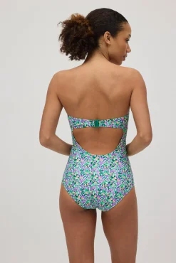 Bañador reductor bandeau estampado<Ysabel Mora New