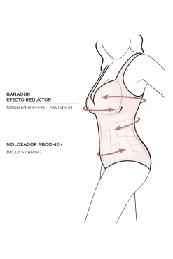 Bañador reductor pecho y abdomen lunares copa C<Ysabel Mora Best