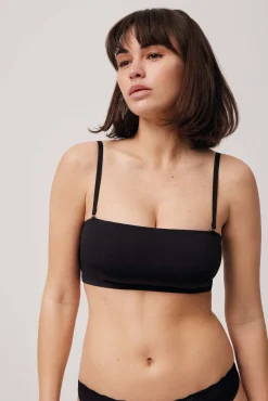 Bandeau con relleno y tirantes removibles negro<Ysabel Mora Sale