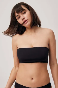 Bandeau con relleno y tirantes removibles negro<Ysabel Mora Sale