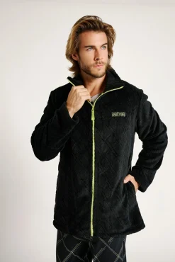 Bata corta hombre cremallera textura rombos | MUYDEMI<Ysabel Mora Discount