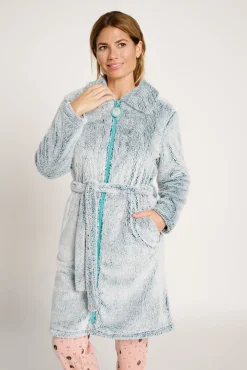 Bata mujer pelo suave con cremallera y cinturón | MUYDEMI<Ysabel Mora Clearance