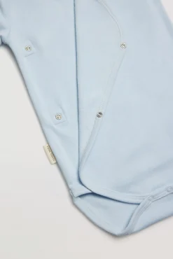 Body bebé básico manga larga cruzado celeste<Ysabel Mora New