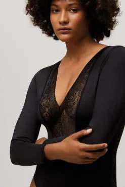 Body manga larga con escote V<Ysabel Mora Hot