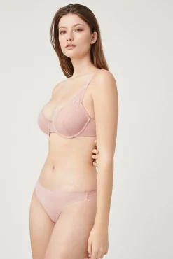 Braga brasileña invisible con encaje rosa<Ysabel Mora New