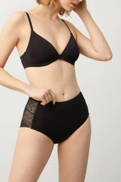 Braga maxi invisible con encaje negra<Ysabel Mora New