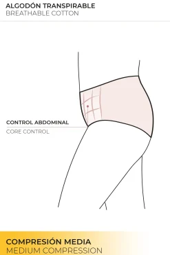 Braga reductora algodón compresión media nude<Ysabel Mora Clearance