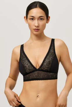 Bralette sin aro sin relleno negro<Ysabel Mora Outlet