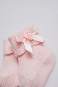 Calcetines canalé con lazo recién nacido<Ysabel Mora Outlet
