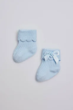 Calcetines canalé con lazo recién nacido<Ysabel Mora Best