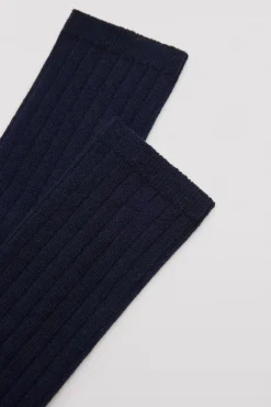 Calcetín infantil largo canalé marino<Ysabel Mora Clearance