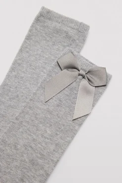 Calcetín infantil largo detalle lazo<Ysabel Mora