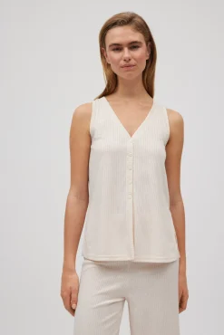 Camisa canalé tirantes anchos<Ysabel Mora Online