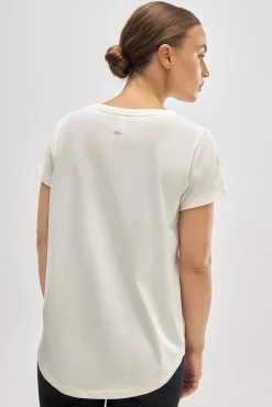 Camiseta algodón básica estilo deportivo marfil<Ysabel Mora New