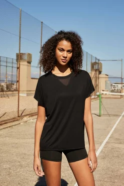 Camiseta deportiva manga corta negra<Ysabel Mora Clearance