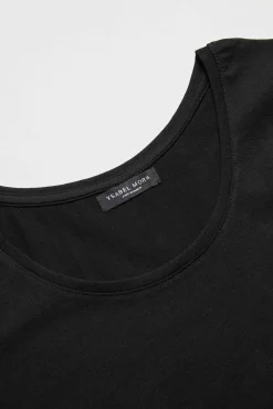 Camiseta interior manga corta algodón negro<Ysabel Mora