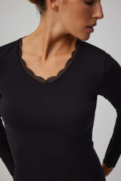 Camiseta lencera manga larga algodón<Ysabel Mora Discount