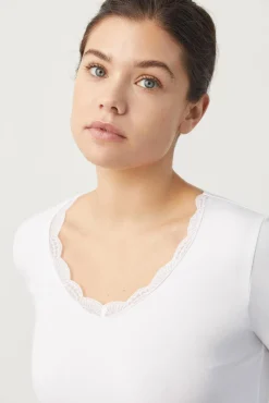 Camiseta lencera manga larga algodón<Ysabel Mora