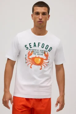 Camiseta manga corta estampada Seafood<Ysabel Mora Outlet