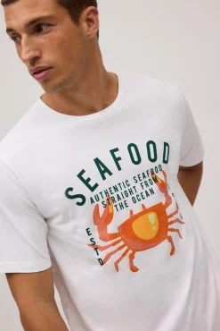 Camiseta manga corta estampada Seafood<Ysabel Mora Outlet