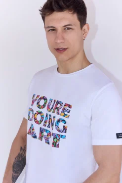 Camiseta manga corta estampado street art sockarrats blanco<Ysabel Mora