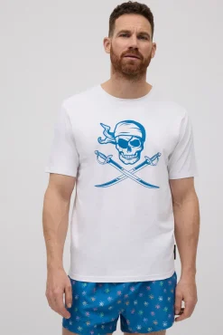 Camiseta manga corta estampada calavera pirata<Ysabel Mora New