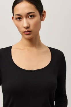 Camiseta manga larga algodón orgánico negra<Ysabel Mora Discount