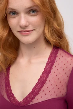 Camiseta manga larga algodón detalles escote<Ysabel Mora Discount