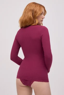 Camiseta manga larga algodón detalles escote<Ysabel Mora Discount