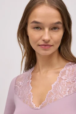 Camiseta manga larga elástica con encaje<Ysabel Mora New