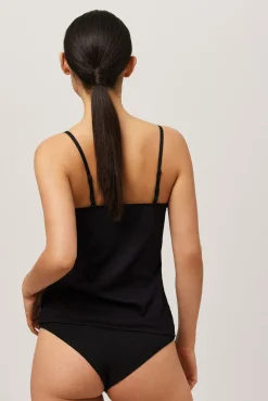 Camiseta tirantes algodón orgánico negra<Ysabel Mora Online