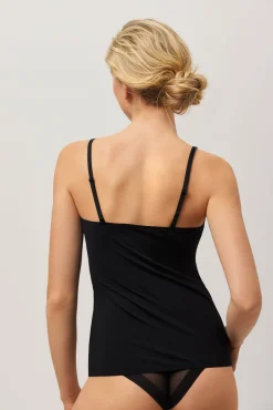 Camiseta tirantes escote de tul negro<Ysabel Mora Clearance