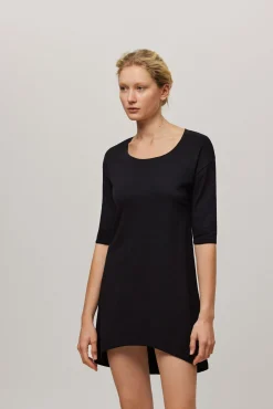 Camisón algodón orgánico manga larga negro<Ysabel Mora Best