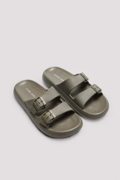 Chanclas hebillas caqui<Ysabel Mora Sale