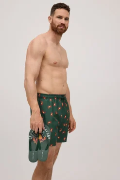 Chanclas verde caqui estampado seafood<Ysabel Mora Clearance