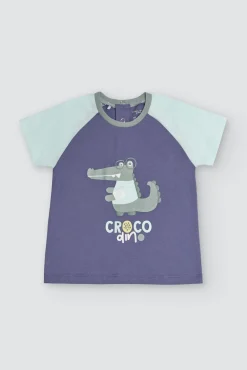 Conjunto bebé 3 piezas camiseta, short y bandana Crocodino<Ysabel Mora Clearance