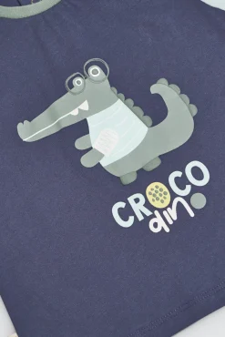 Conjunto bebé 3 piezas camiseta, short y bandana Crocodino<Ysabel Mora Clearance