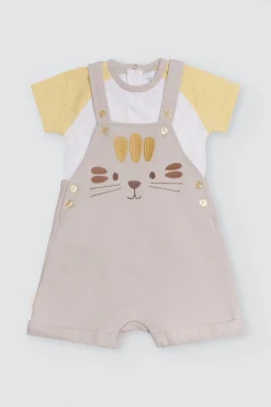 Conjunto bebé peto y camiseta manga corta Safari<Ysabel Mora Best