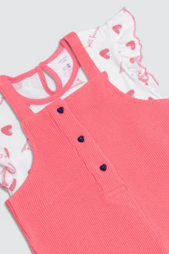 Conjunto bebé peto y camiseta manga corta Framboise<Ysabel Mora Outlet