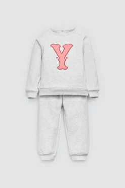 Conjunto bebé sudadera y jogger gris estampado<Ysabel Mora Discount