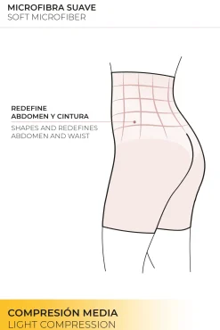 Faja alta abdominal reductora tejido de tul compresión media<Ysabel Mora New