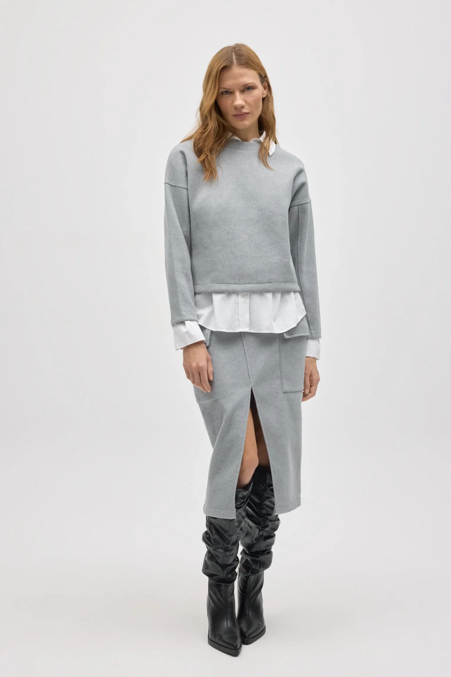 Falda midi cálida estilo cargo<Ysabel Mora New