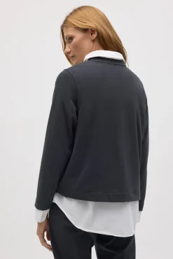 Jersey cálido cuello redondo con textura<Ysabel Mora Clearance