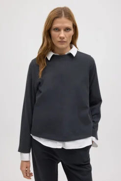 Jersey cálido cuello redondo con textura<Ysabel Mora Clearance