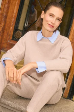 Jersey cálido estructura cuello redondo<Ysabel Mora Outlet