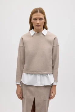 Jersey cálido estructura cuello redondo<Ysabel Mora Outlet