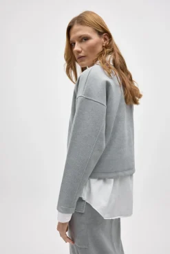 Jersey cálido estructura cuello redondo<Ysabel Mora Outlet