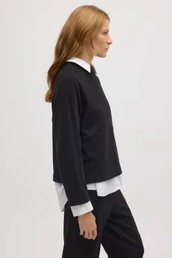 Jersey cuello redondo efecto pana<Ysabel Mora