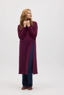 Jersey maxi con abertura cálido burdeos<Ysabel Mora Clearance