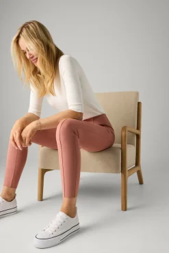 Leggings efecto ante detalle costuras delanteras rosa<Ysabel Mora Hot